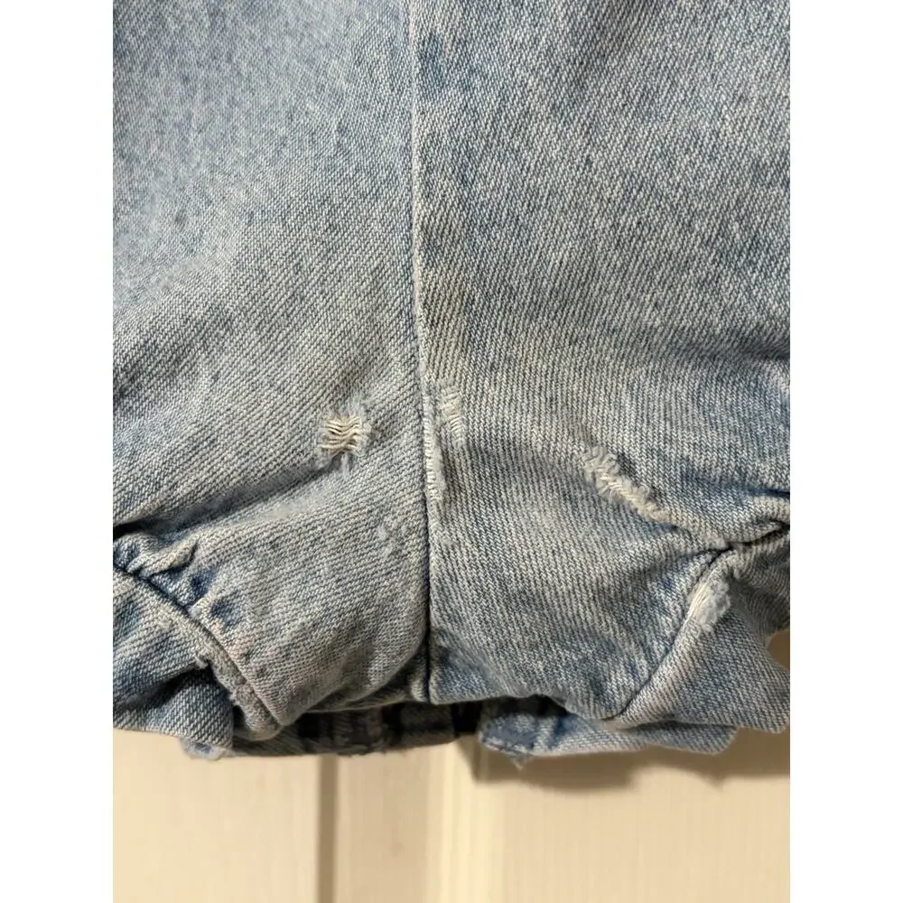 Vintage Baby B’Gosh Vestbak Oshkosh Girls Blue Jean Bib Romper Size 18 months